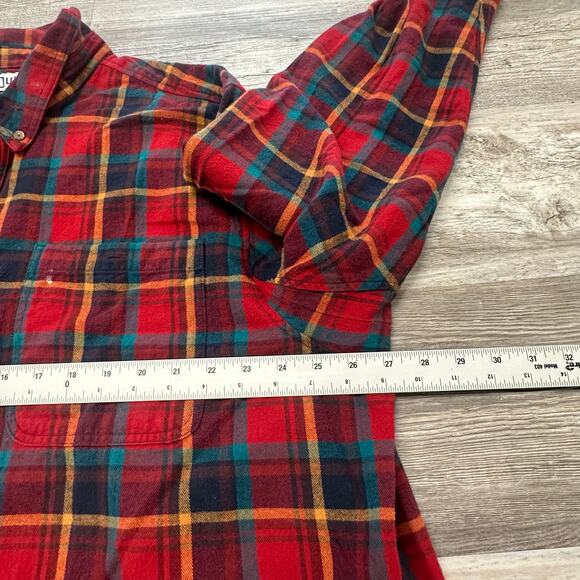 Duluth‎ Trading Flannel Tartan Plaid Red Mens 2XL Relaxed Fit Button Down Shirt - Picture 6 of 9